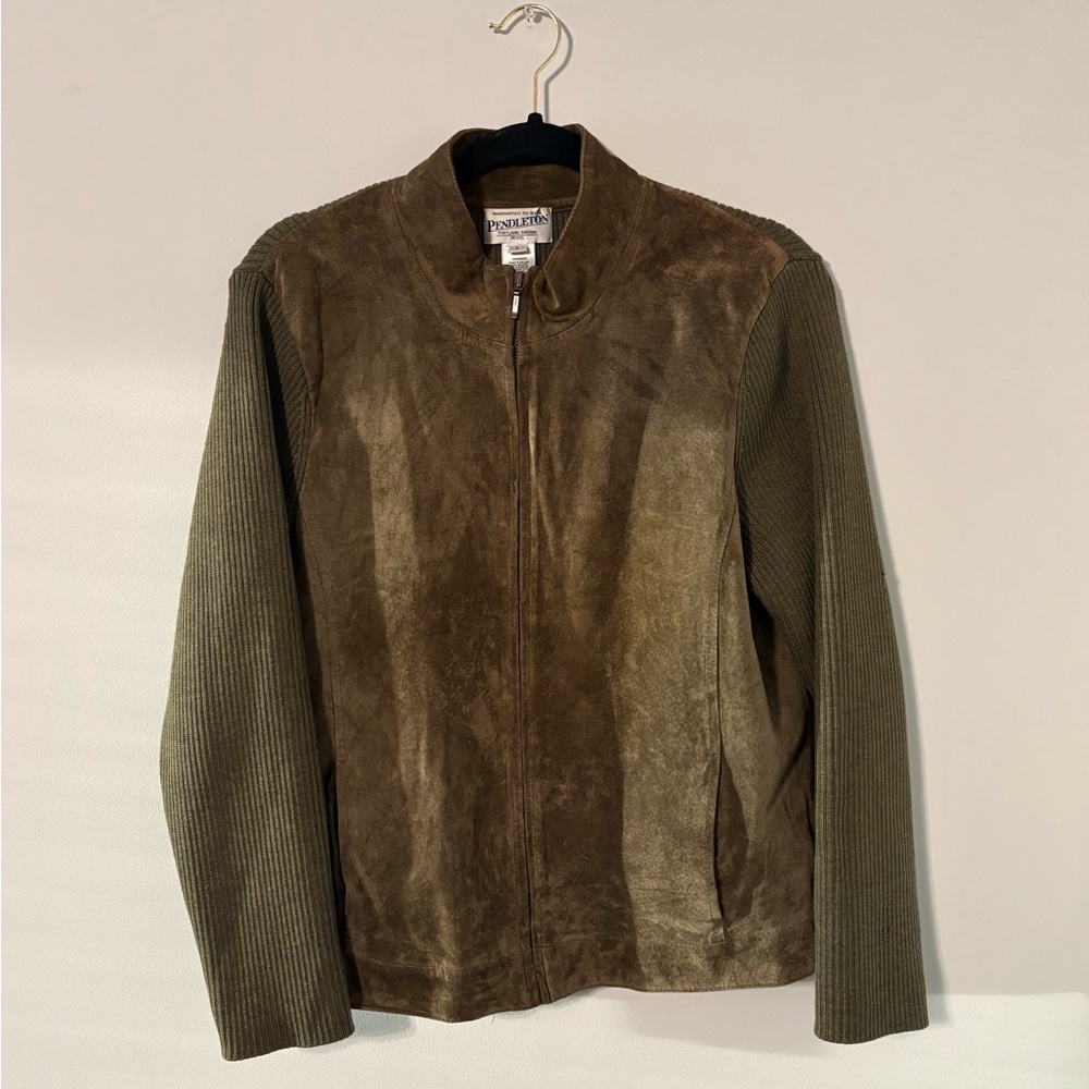 Pendleton Brown And Olive Leather Jacket - image 3